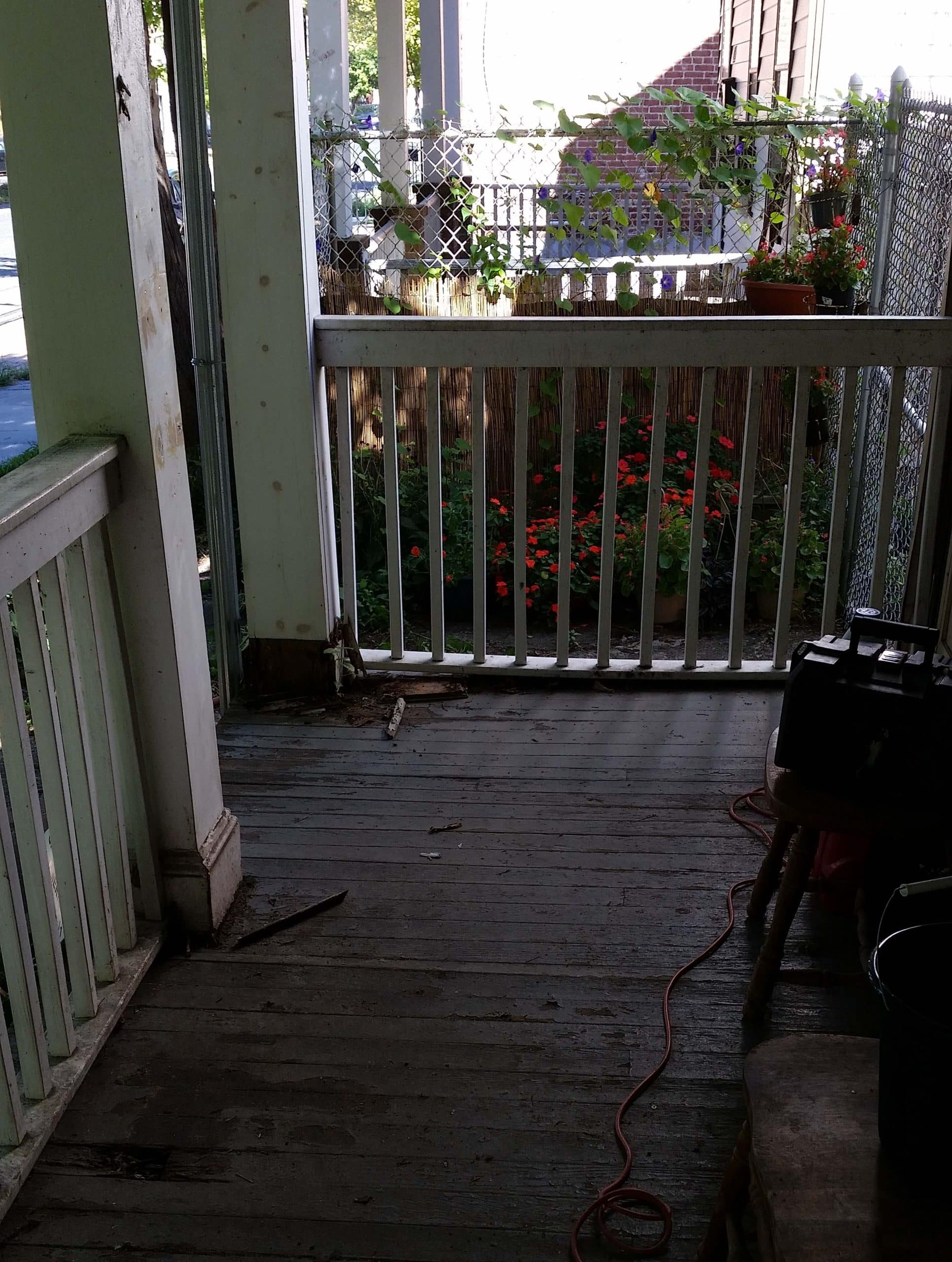 old deck with chipping and decay